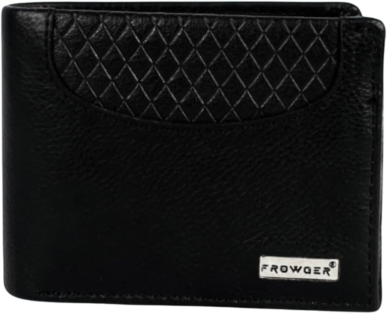FROWGER RFID Protected Leather Wallet for Men (FR22A#2063,Black)(Frowger-wallet-045)