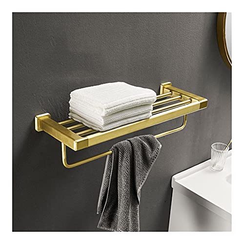 Towel Rails Bathroom Towel Rack Wall Mounted Towel Holder, Brushed Gold Bathroom Black Towel Rack, Wall Mounted Storage Towel Hanger Towel Bar, Movable Pole Bathroom Accessories/St