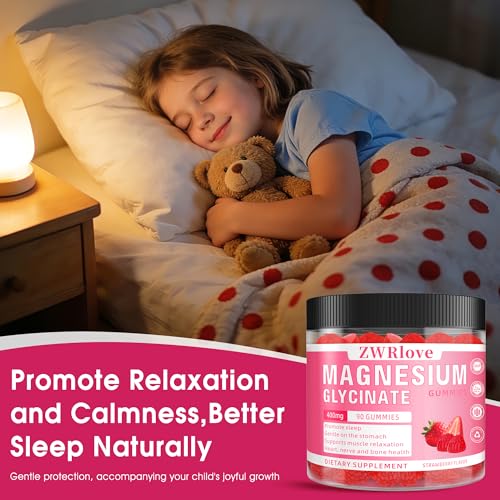 Magnesium Glycinate Gummies 400mg, Strawberry, Zinc, Sugar Free, 90 Count - image 5