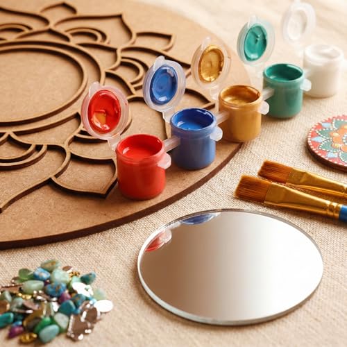 Image of HOBBY INDIA Mandala Art Kit for Adults | DIY Mandala Painting Kit Set of 6 | Unique Art and Craft Kit Gift | Perfect Mandala Art for Decoration | 10+ Years