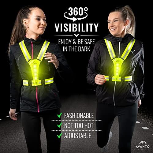 AVANTO Led Reflective Vest, Original, USBC Rechargeable Led Running