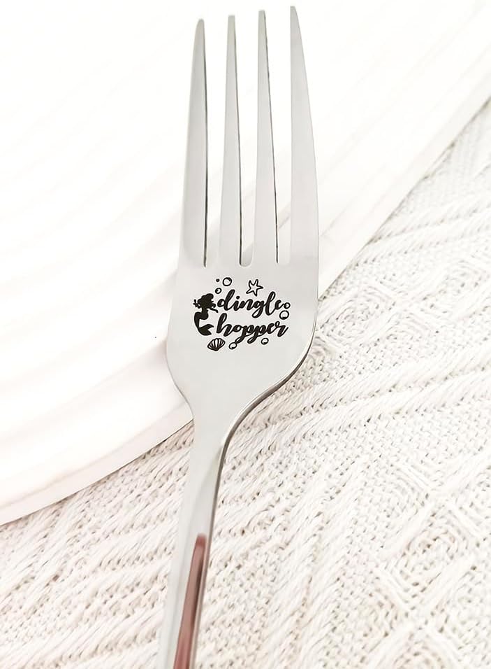 Mermaid Gifts Forks for Women Girls Dingle Hopper Fork for Wife Daughter Christmas Birthday Gift for Mermaid Lover Sister Friends Stainless Steel Dinner Forks