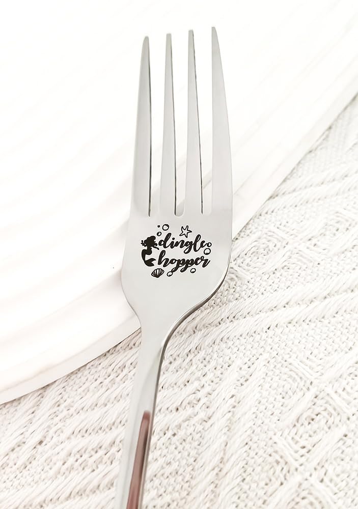 Mermaid Gifts Forks for Women Girls Dingle Hopper Fork for Wife Daughter Christmas Birthday Gift for Mermaid Lover Sister Friends Stainless Steel Dinner Forks — Amazon image 2