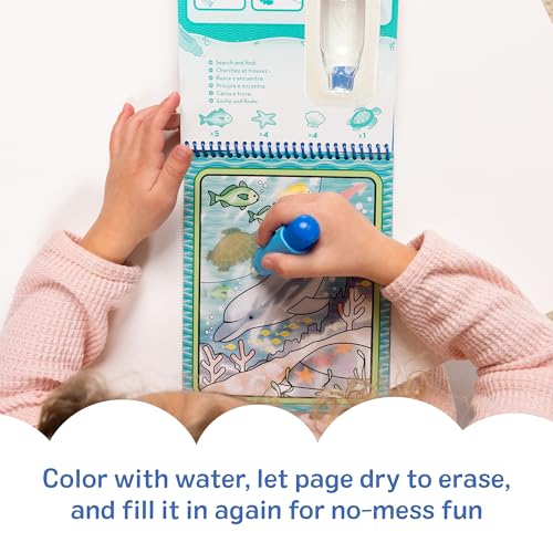 Image of Melissa & Doug On The Go Water Wow! Mess Free Coloring Book, Reusable Water-Reveal Activity Pad, Under The Sea, Travel Toys, Party Favors, for Toddlers & Kids Ages 3+ - FSC Certified