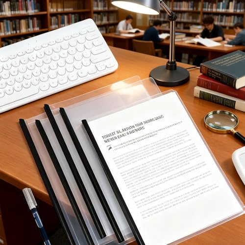 10pcs A4 Sliding Bar Binder, A4 Transparente Dokumentenordner, Schiebestab Datei Ordner, Bericht Abdeckungen Ordner mit U Schiebe Bar für Klassifizierung Schulbürodokumenten.Kann 40 Blatt halten (C)