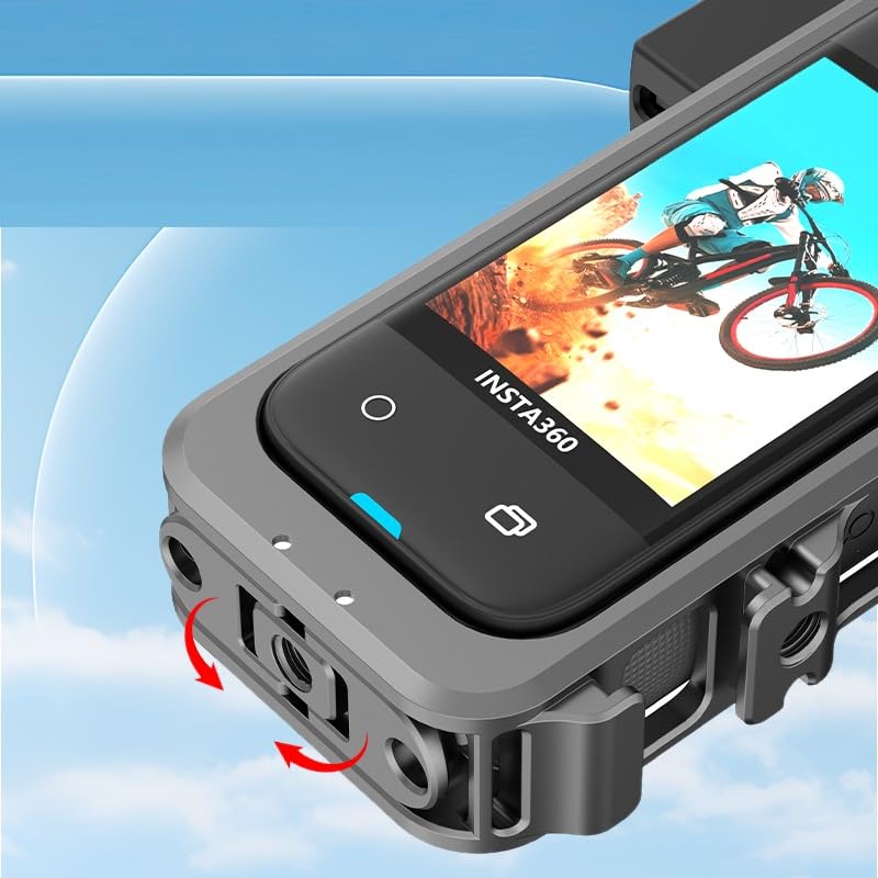 Jaula de aluminio para Insta360 X4 con protector de silicona y zapata 7