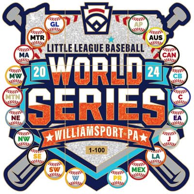 Wilson Trophy 2024 Little League World Series Pin Set - Collectible 2024 Williamsport Pennsylvania Little League World Series 9 Piece Set