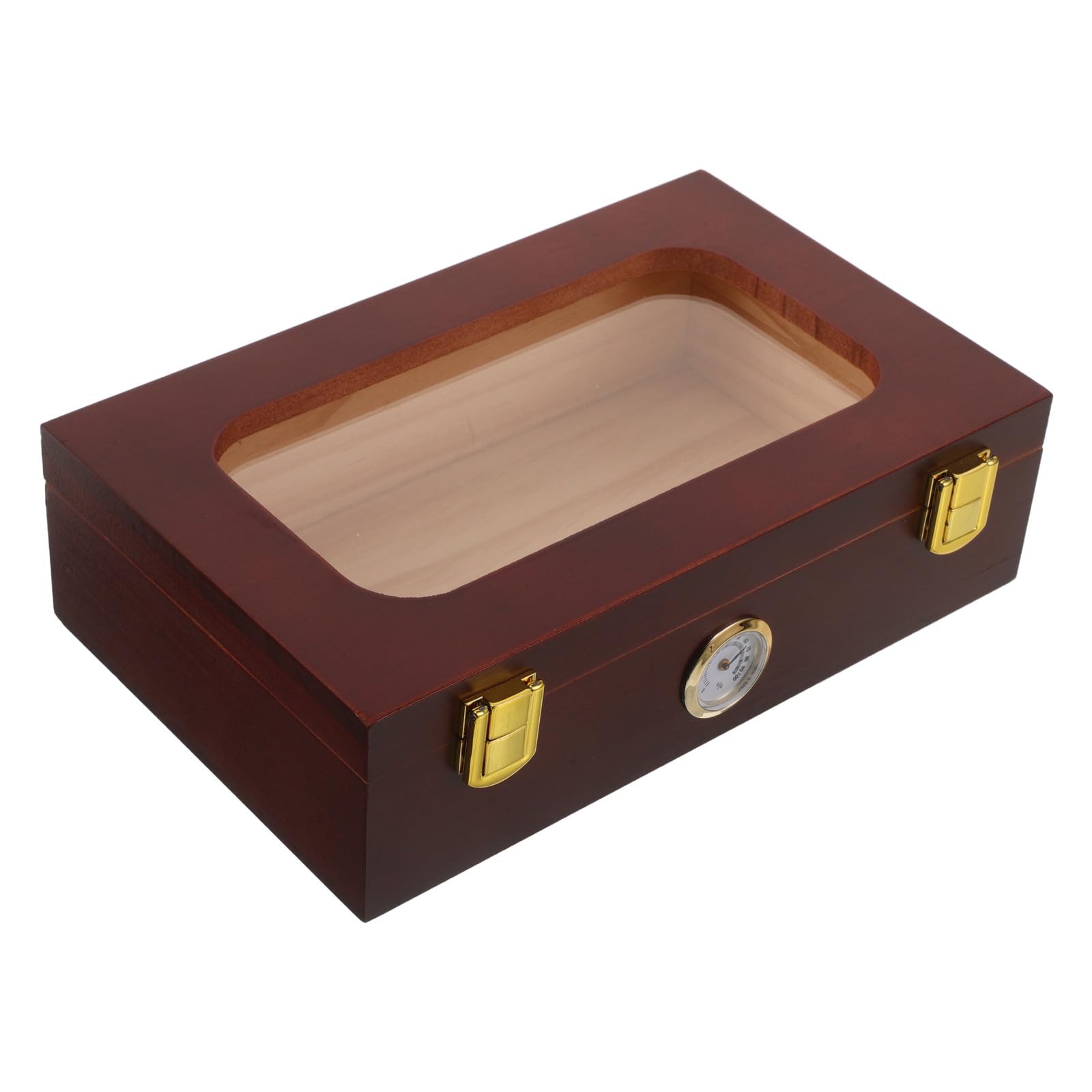 Veemoon Humidor de madera para con ventana de cristal y humidificador
