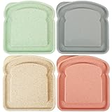 Yardwe 4Stücke Bento Sandwich Box to go Lunchbox Sandwichbox Brotdose Frühstücksbox Vorratsdose Dosen mit Deckel Outdoor Camping Picknick Brot Toast Lebensmittel Behälter