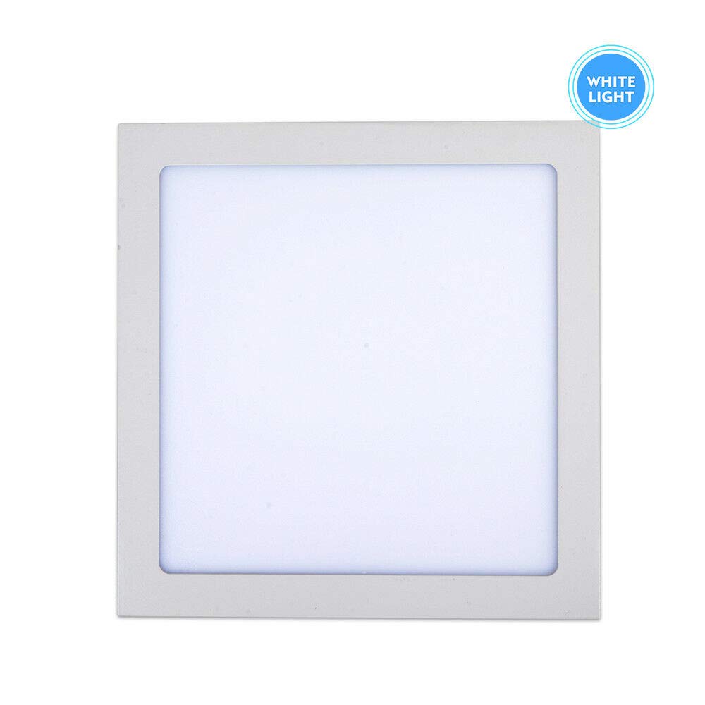 HugeAuto Luz Interior de Techo de Coche, Luz de Techo Interior LED de 12 V para Caravana Furgoneta Camión Autobús Barco, 30 * 30 * 2 cm, Blanco