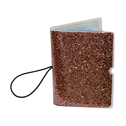 Women's Wallet Credit Card Loyalty Card Coupons Holder Mini Photo Album Organizer (Chunky Rose Gold Sparkle) #TOP3