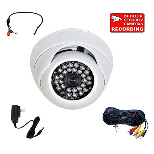 Videosecu Outdoor 700Tvl Built-In 1/3'' Effio Color Ccd Infrared Dome Security Camera High Resolution Vandal Proof Day Night For Home Cctv Dvr With Cable And Power Supply A86 #TOP10