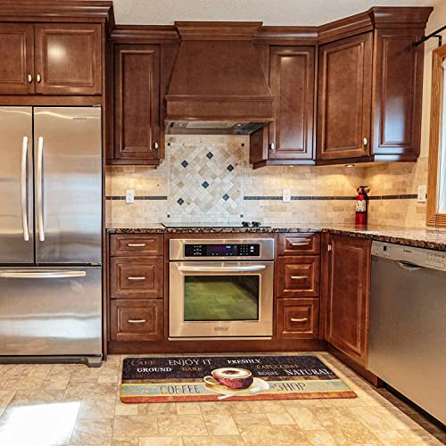 Evergrace Kitchen Floor Mat 17 X 47 Inch, Coffee Theme Anti-Fatigue Chef Mat Kitchen Rug Waterproof Foam Cushioned Floor Rug #TOP4