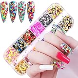 Round Glitter Nail Art Sequins, 3D Circle Shapes Glitter Flakes Designs, Holographic Laser Shiny Rou