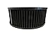 Black Steel Muscle Car Style 6 3/8 in Air Cleaner Black Element, For Custom Or Classic Car Truck Rat Rod Or Hot Rod model, For 4bbl Carburetors With 5 1/8 in neck, Air Cleaner Part Number 2292BK/BK