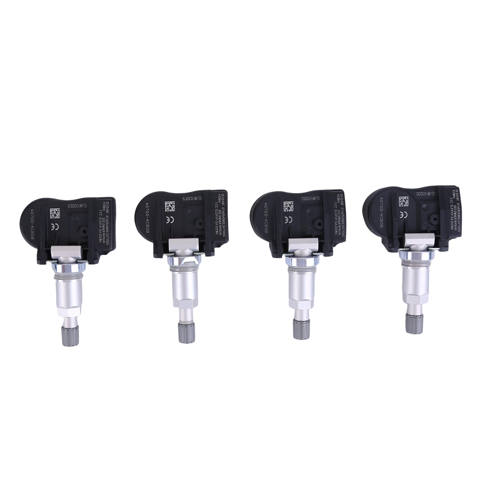 Lot de 4 capteurs de pression des pneus TPMS Capteur 407004CB0B Compatible avec Nissan X-Trail Compatible avec Renault Megane 4