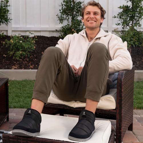 Men's Memory Foam Bootie Slippers for Indoor and Outdoor Use