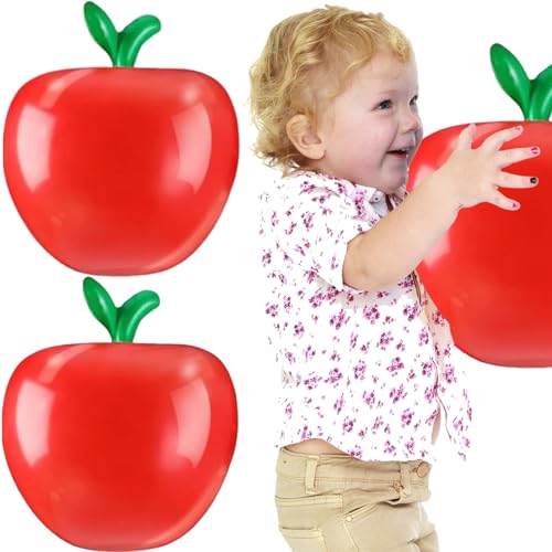 Back to School Apple Balloons, Red, 12.9 Inch, 2Pcs | Large PVC Balloons, Durable & Vibrant, Classroom Decor, Teacher Gifts, Bulletin Board Decoration