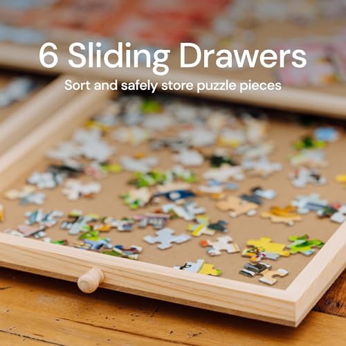 image for PlayVibe 1500 Piece Puzzle Board with Drawers and Cover - Jigsaw Solve