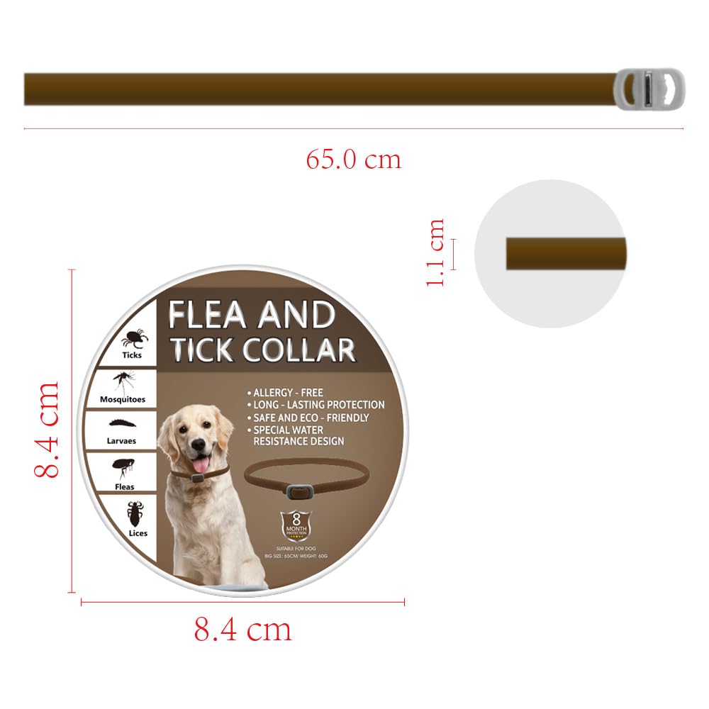 2 PCs Dog Collars, Adjustable Collar for Dogs Waterproof Soft Comfortable Collar with 32 Weeksr, One Size Fits All, brown - Image 4