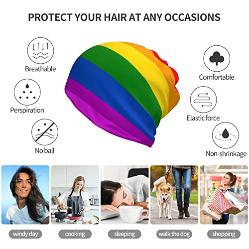 Rainbow Gay Pride Flag Slouchy Beanie Hat Chemo Beanies Skull Cap Headwear For Men Women Sun Protection #TOP2