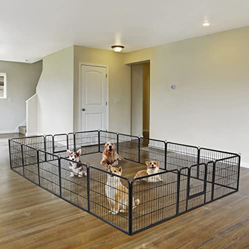 ZENY Dog Playpen 24 Inch 16 Panels, Heavy Duty Pet Dog Pen Indoor, Metal Dog Fence with Doors, Foldable Animal Outdoor… - Image 6