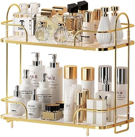 Amazon.com: MYXLINK 2 Tier Bathroom Counter Organizer, Luxury Bathroom ...
