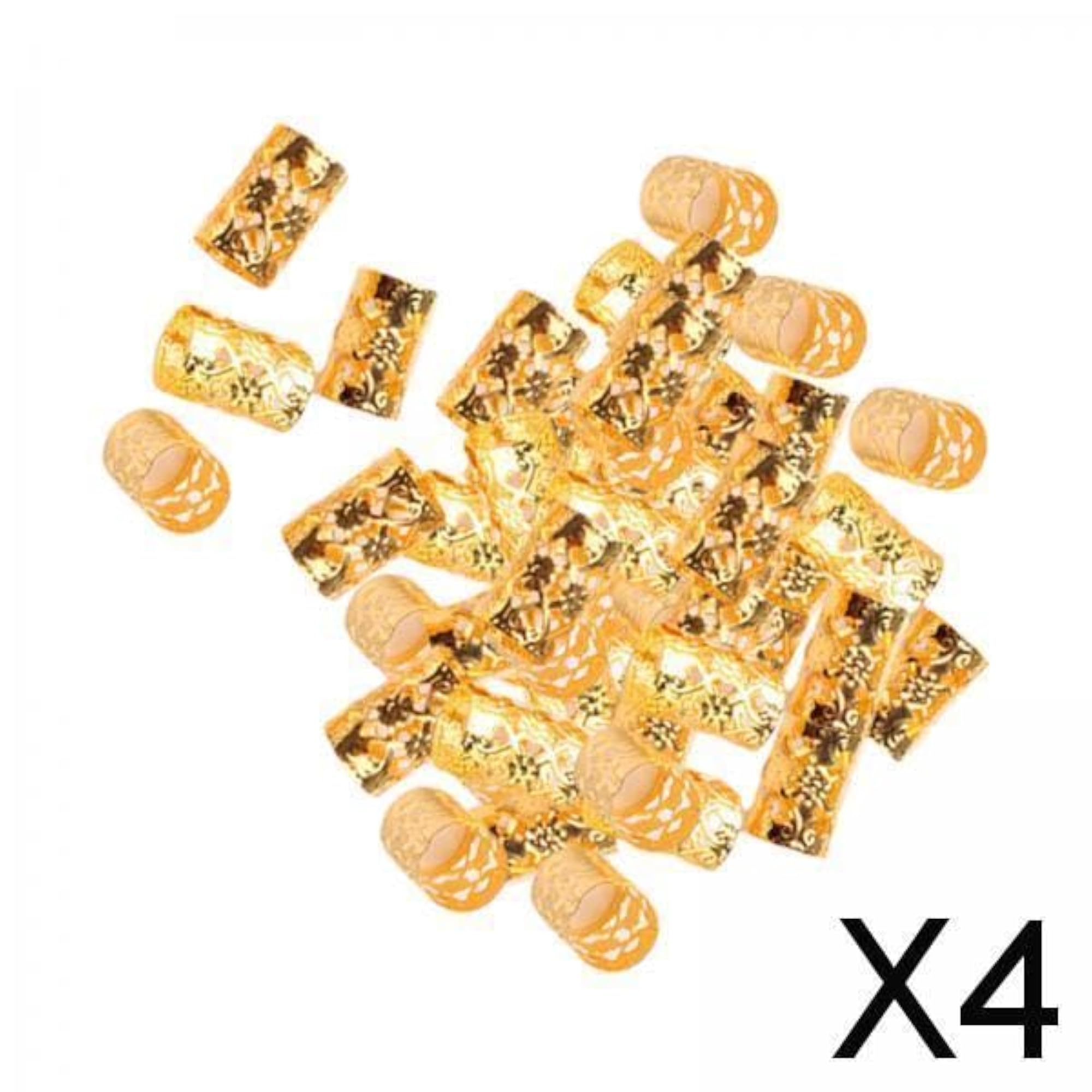 100 Pieces Dreadlocks Beads Metal Clips Cuffs Rings