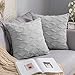 MIULEE Zestaw 2 dekoracyjnych poszewek na poduszki z wełny, na sofę, miękkie poszewki na poduszki kanapowe, poszewka na poduszkę, ozdobna poszewka na poduszkę z ukrytym zamkiem błyskawicznym, do salonu, sypialni, 50 x 50 cm, jasnoszary