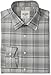 Ben Sherman Men's Slim Fit Check Line Spread Collar Dress Shirt, Brown/Silver Ombre, 16.5" Neck 34"-35" Sleeve