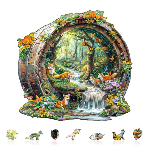 KAAYEE Wooden Puzzles Adults Fox Jigsaw Puzzle 8.5 * 8.1in