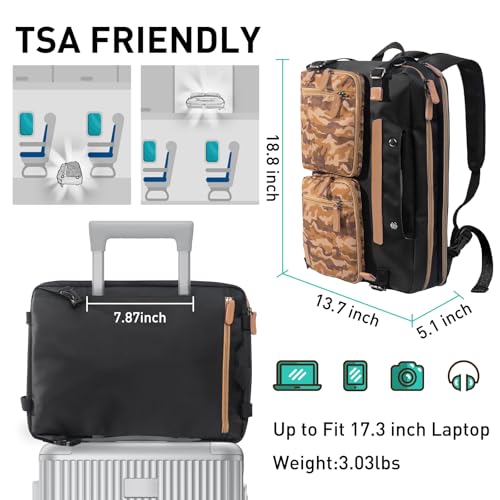Image of 3-in-1 15.6 /17.3 inch Laptop Backpack for Men /Women, Business Briefcase Work Backpack Messenger Bag(Lanny)