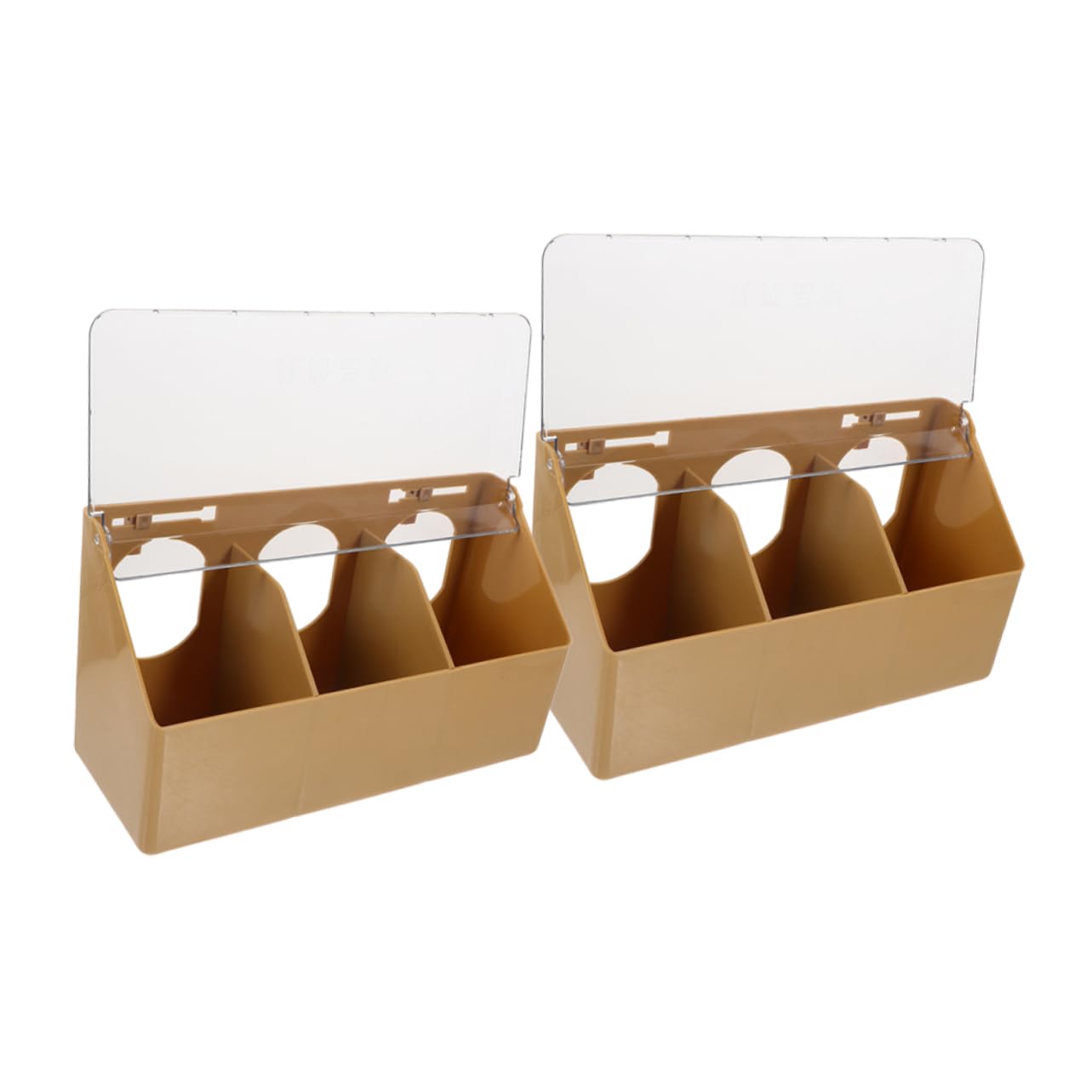 Comedero Colgante para Palomas y Codornices Multifuncional Tapa, Plástico Resistente, Color Café, 2 Piezas, para Jaulas de Aves Domésticas y Suministros de Alimentación