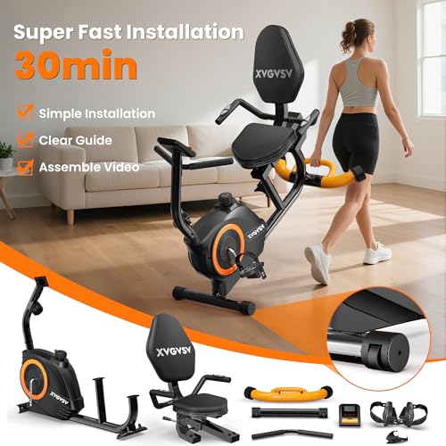 recumbent exercise bike for home use quiet recumbent stationary bikes for adults amp seniors 16-level resistance adjustable seat supports 400lb pulse sensors amp lcd display