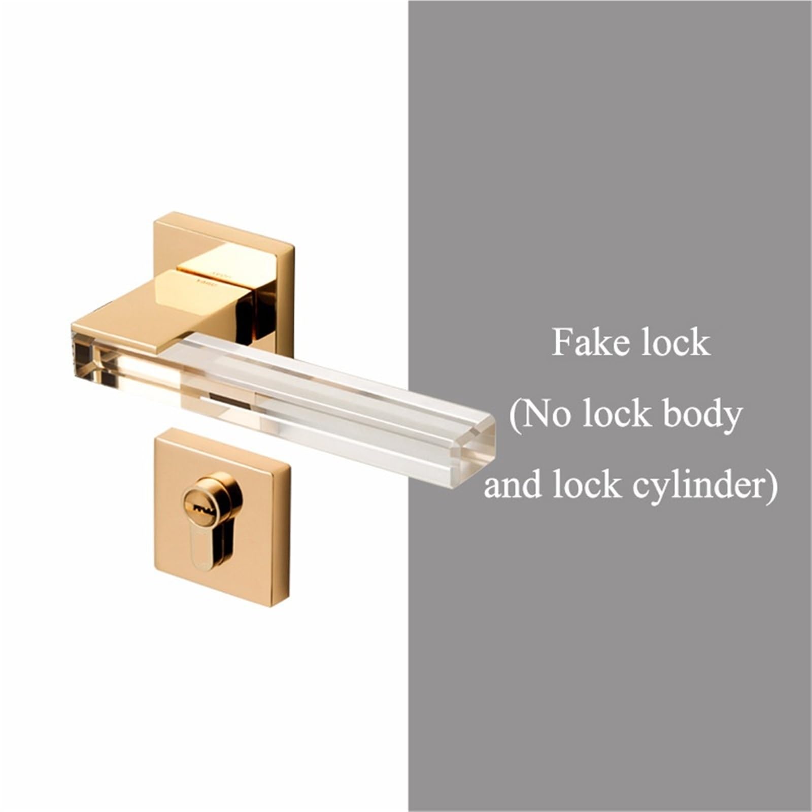 Cerradura de puerta habitación con manija cristal mudo, cerradura interior moda, herrajes for muebles, entrada llave(7286-225W-N)