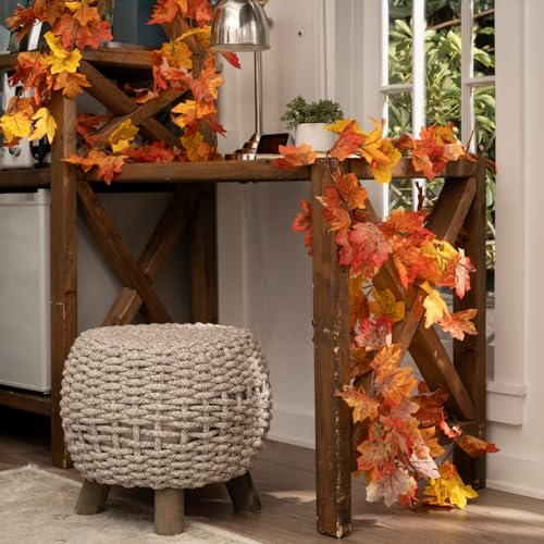 CQURE 6 Pack Fall Leaf Garland, Total 35Ft Artificial Maple Leaf Autumn Garland Fall Leaves Hanging Vines Fall Maple Leaves Thanksgiving Decor for Home Wedding Fireplace Party by CQURE - Image 5