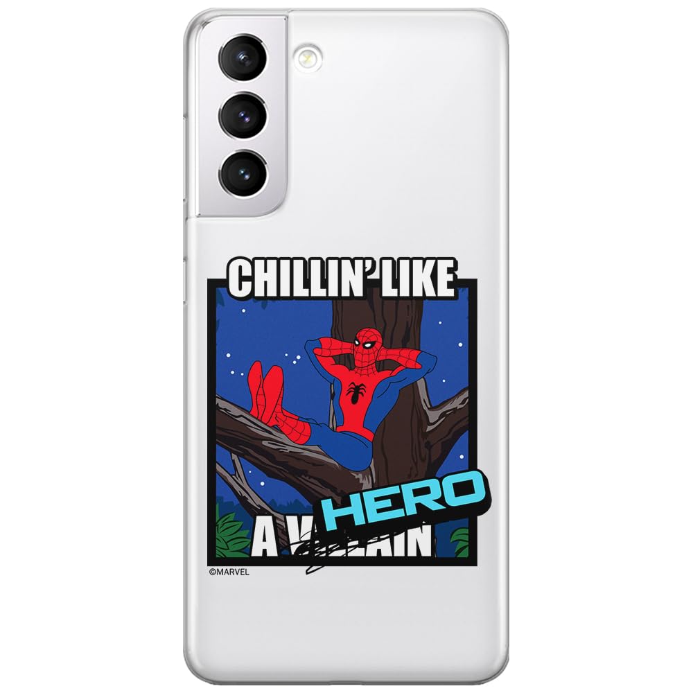 ERT GROUP mobile phone case for Samsung S21 original and officially Licensed Marvel pattern Spider Man 033 optimally adapted to the shape of the mobile phone, partially transparent