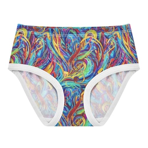 Girls Underwear Toddlers 2t Cotton Cute Panties Girl Designer Undies Kids Briefs Colorful Treble Clefs Blue