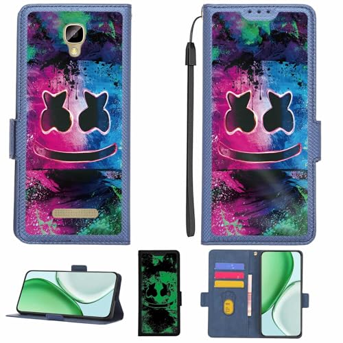 Aroepurt Case Compatible for Blu Vivo Xl2 Phone Case Flip Cover [with Tempered Glass Screen Protector][RFID Blocking][Luminous Effect] LPT-BQ