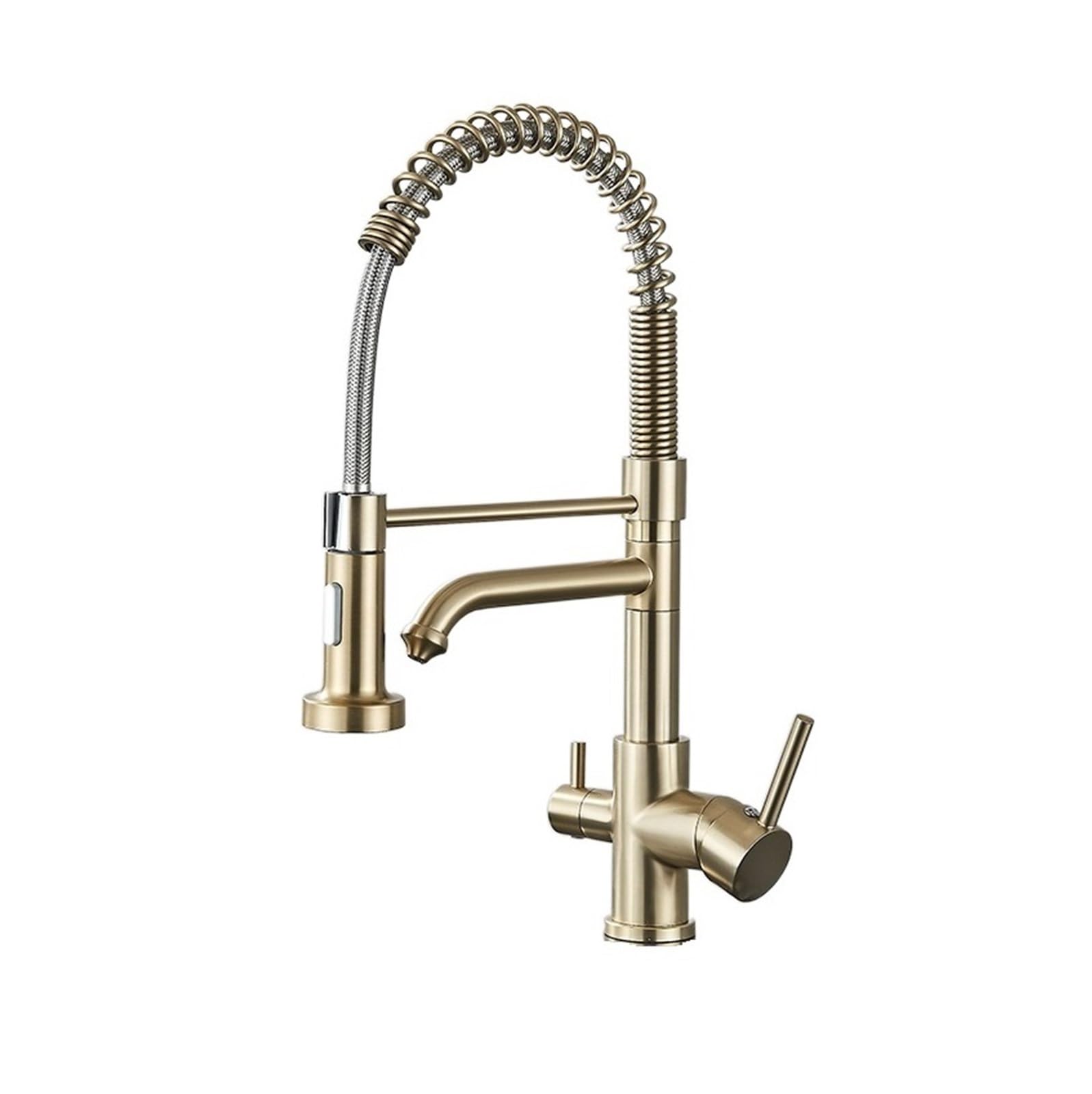 BHFPFZA Brushed d Kitchen Faucet Water Filter Tap Purifier with Dual Sprayer Easy Install Drinking Vessel Sink Mixer - pe A