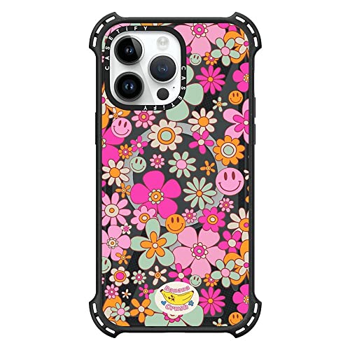 Casetify Bounce Iphone 14 Pro Max Case [6X Military Grade Drop Tested / 21.3Ft Drop Protection/Compatible With Magsafe] - Groovy Pattern Clear - Triple Black #TOP11