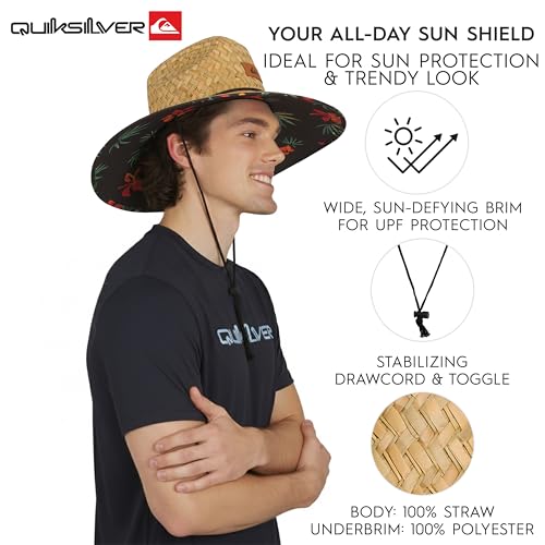 Image of Quiksilver Men's Wide Brim Outdoor Lifeguard Straw Sun Hat