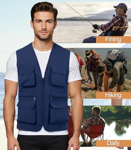 Chaleco multibolsillos ligero de hombre para evitar mochilas pesadas 2