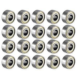 sourcing map 684ZZ Ball Bearing 4mm x 9mm x 4mm Double Shielded 684-2Z Deep Groove Bearings, Carbon Steel (Pack of 20)