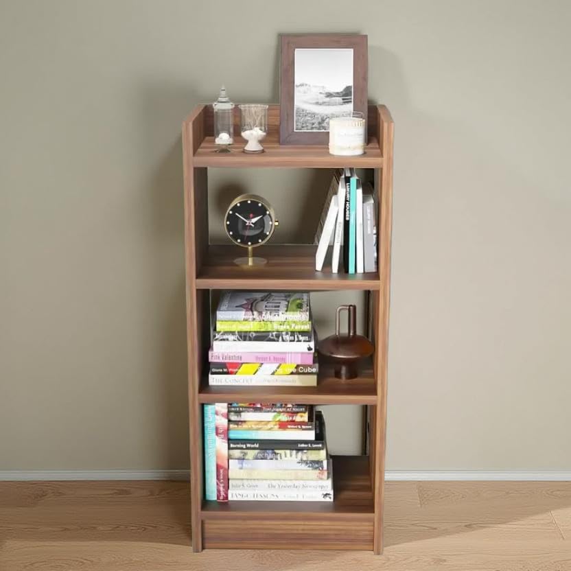 Image of SBF Furniture Tree Bookshelf Floor Standing Bookcase Free Standing Multipurpose Storage Rack for Books Magazines Organizer Showcase DIY (3 Tier GHODO-Brown, 3 Tier GHODO)