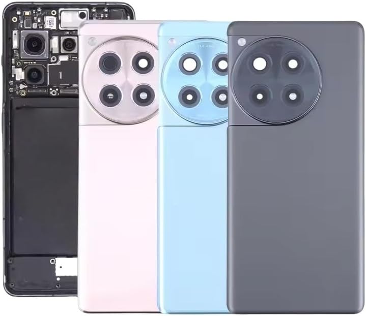 Compatible Rear Glass Back Cover for OnePlus Ace 3 OnePlus 12R Model PJE110 CPH2585 CPH2609 CPH2611 – Battery Door Housing Replacement Part (Black)