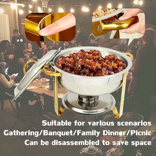 Plats à réchaud avec isolation de eau et chauffage alcool pour buffet - 5