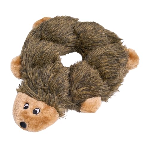 ZippyPaws Loopy – Igel Hundespielzeug – Füllungsfrei, Mit 6 Quietschern, Strapazierfähiges Plüschspielzeug für Kleine bis Große Hunde, Interaktives und Kuscheliges Spielzeug für Haustiere