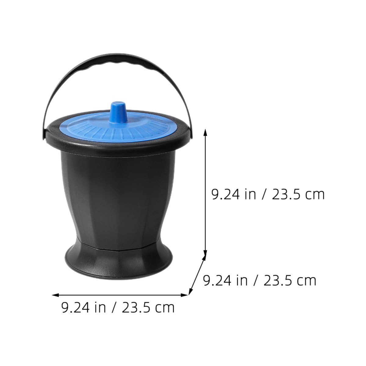 IMIKEYA Vasino portatile unisex con coperchio, secchio di urina in plastica resistente, compatto e leggero, per camera da letto, casa e ospedale, facile da pulire e trasportare