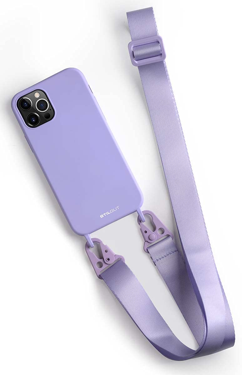 StilGut Cover Con Laccio Per IPhone 13 Pro Max, Custodia TPU Con Cordino Regolabile E Moschettoni – Verde Chiaro - 3